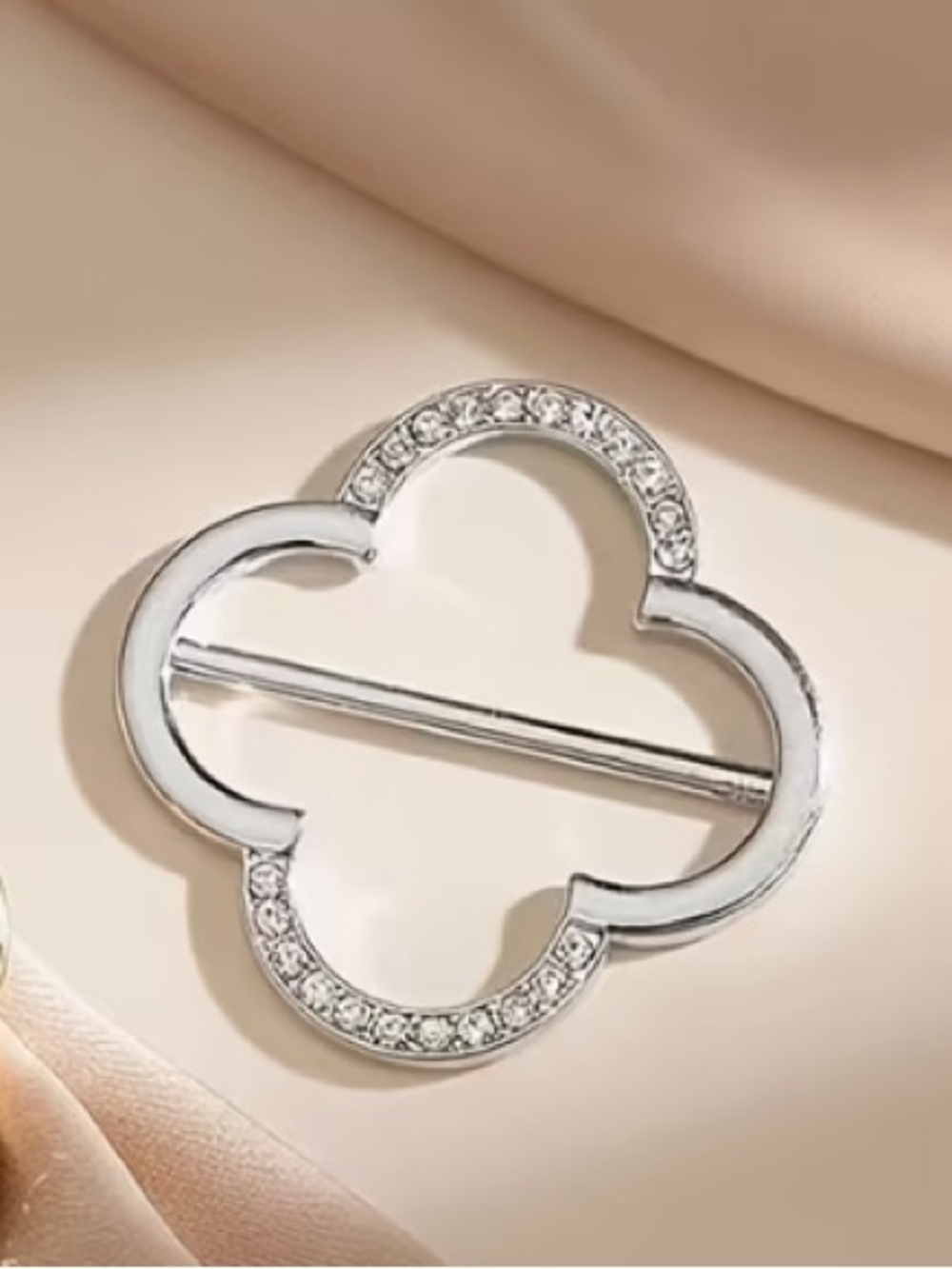 Silver Tone & Rhinestone Scarf Slide